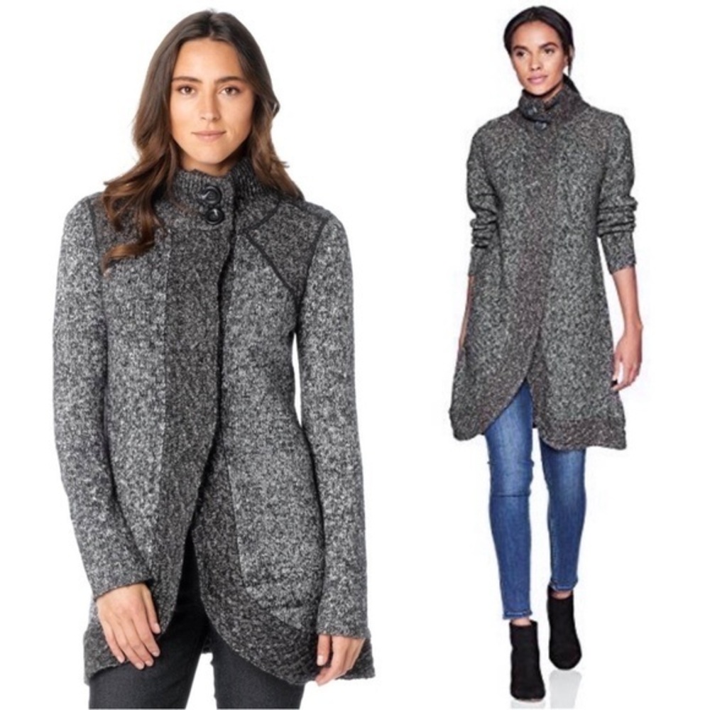 PRANA S Angelica knit warm and cozy duster/jacket with mock turtleneck